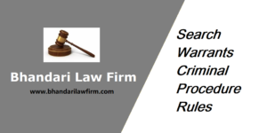 Search Warrants Criminal Procedure Rules